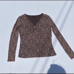 Women's Alfani Petite Brown Beige Long Sleeve